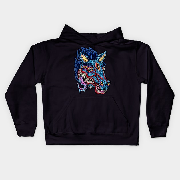 Monster Stallion Kids Hoodie by Robisrael